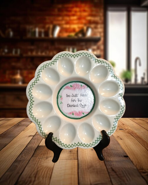 JAMsCraftCloset's tweet image. WHITE PLASTIC ROUND DEVILED EGG HOLDER Decoupaged Hand Painted IM HERE FOR THE DEVILED EGGS - Home KITCHEN Decor Shelf Sitter jamscraftcloset.com/products/white… #JAMsCraftCloset #DeviledEggHolder #KitchenHumor #ShelfSitter #KitchenDecor #GiftIdea #Farmhouse #CountryTheme #Unique #OneOfAKind