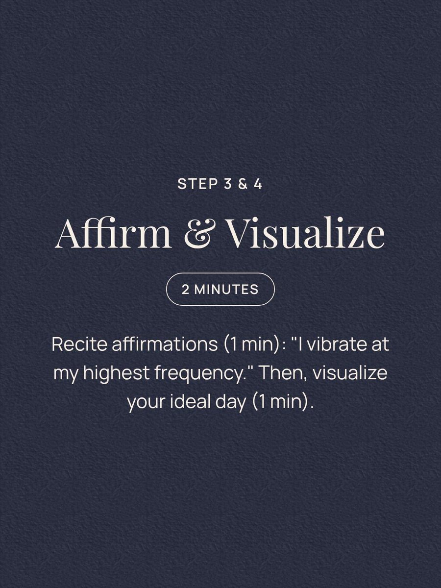 5-Minute Morning Routine to Boost Your Vibration
This quick routine is designed to align your energy, set positive intentions, and elevate your consciousness in just 5 minutes. Do it first thing in the morning for the best results. Here's the step-by-step breakdown:
Sit