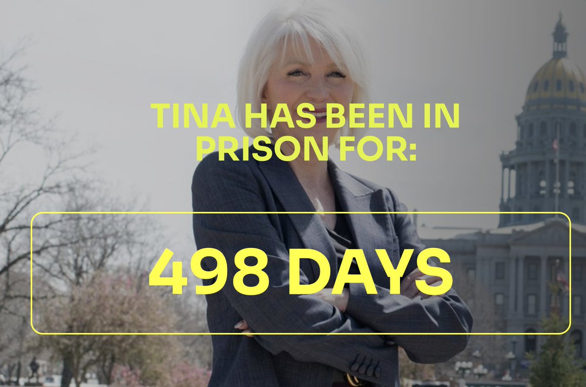 Sunday will be 500 DAYS that Tina Peters has been kept in prison.

500 days that Tina Peters has been denied bond for non-violent first offenses. 

500 days that Judge Matthew Barrett's statements about Tina Peters being MORE DANGEROUS to the public than violent offenders because