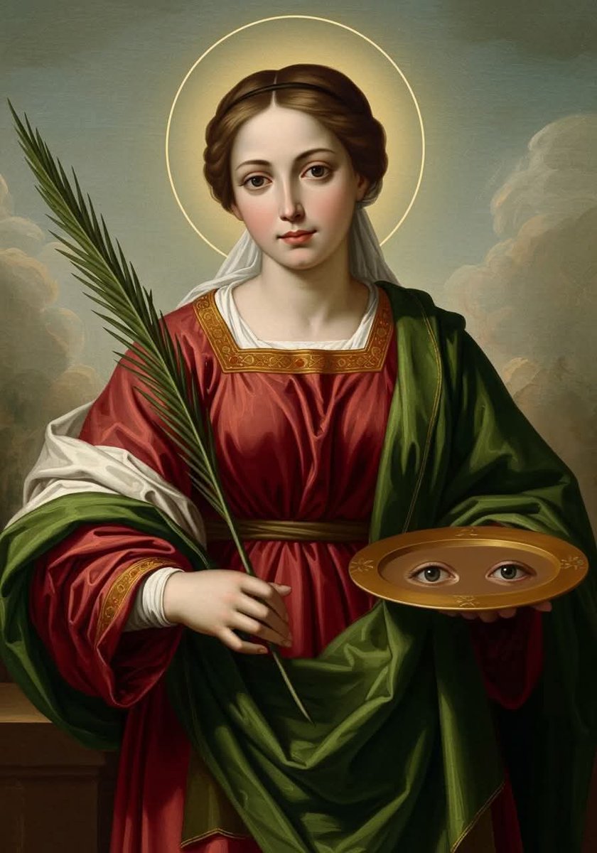 Connie_Gdl's tweet photo. SANTA LUCIA, patrona de la vista y de las enfermedades de los ojos.
🙏Pidámosle para que interceda ante nuestro Señor por todos los que padecen enfermedades en la vista. SANTA LUCÍA, RUEGA POR NOSOTROS! AMÉN 🙏 https://t.co/M51n94jAsk