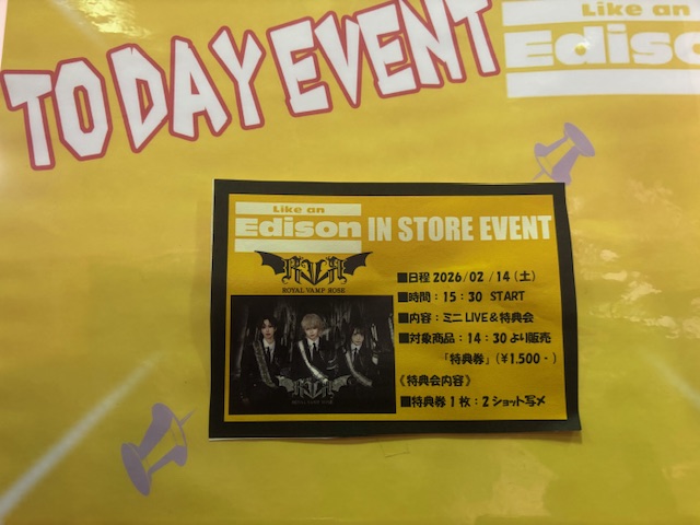 大阪店】本日のイベント情報② ・ROYAL VAMP ROSE ミニライブ＆特典会