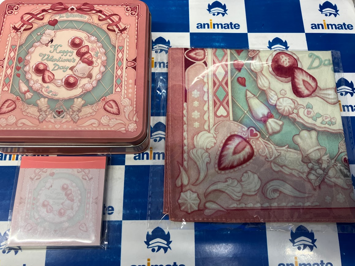 ff14 ヴァレンティオンデー 缶、ハンカチ　メモ帳　3点セット グッズ情報】 『ファイナルファンタジーXIV』 ・缶入りアーモンド