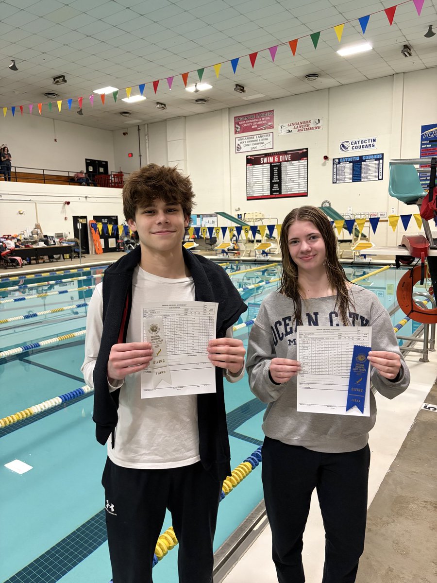 RockvilleRamsAD's tweet photo. Congratulations to Ella for capturing the Girls 3A/2A/1A West Regional Dive Championship and to Luke for coming in 3rd in the boys. On to States for the both of them. Go Rams! #HornsUp https://t.co/aT6o3j3Jn2