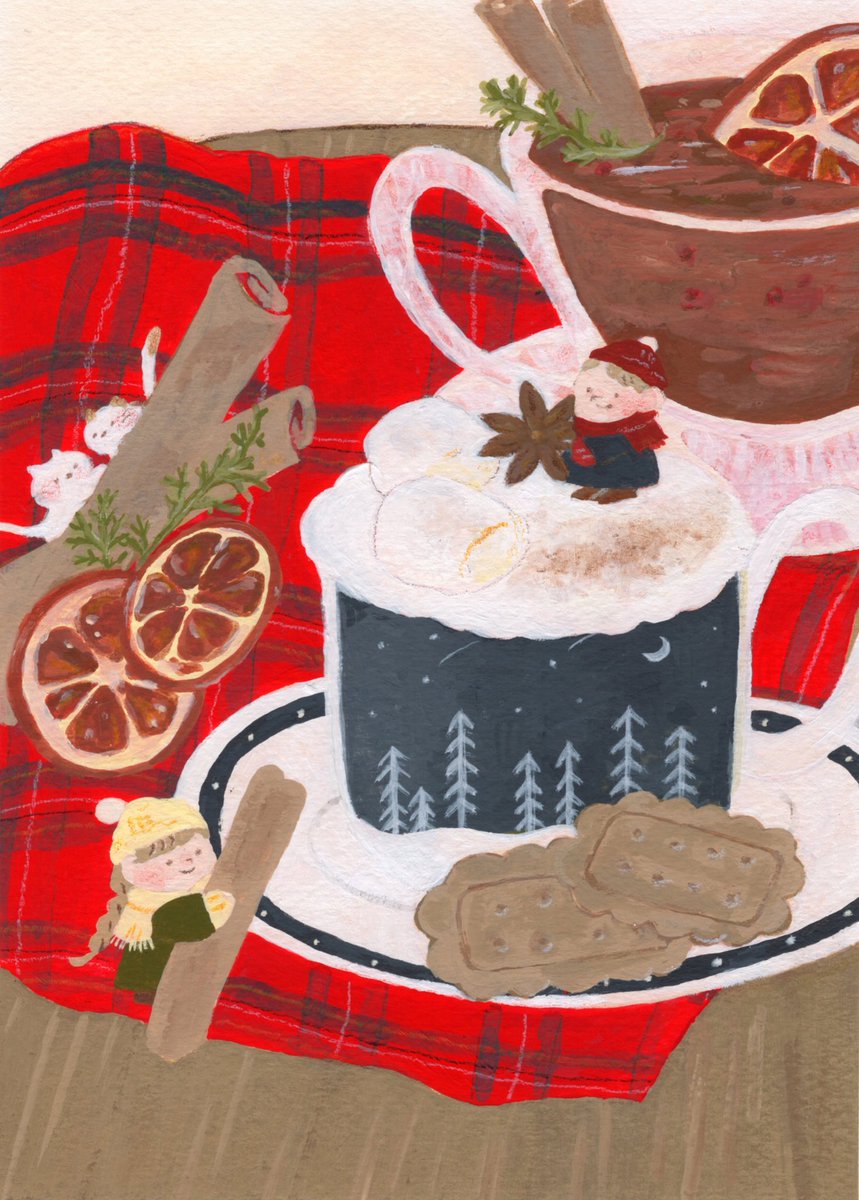 #私はこういう絵を描いています

アクリル絵の具と色鉛筆を使いながら、絵本のようなあたたかな絵を描いています📖