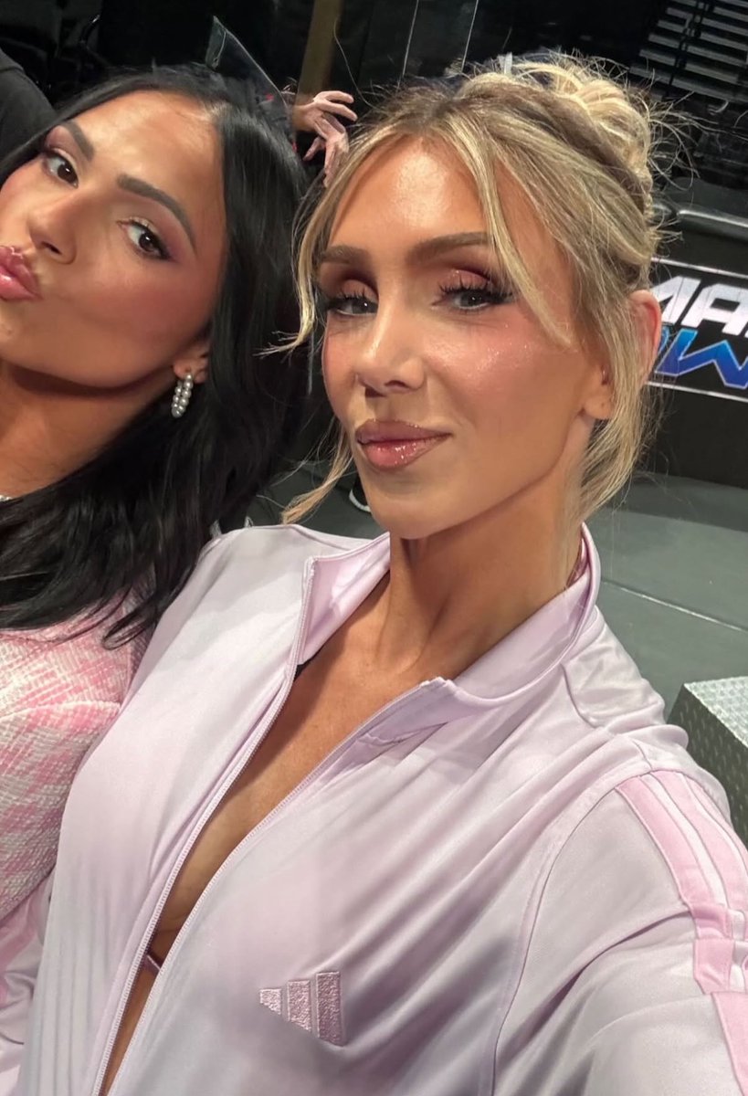 Charlotte Flair and Kiana James in Dallas for Smackdown 📍