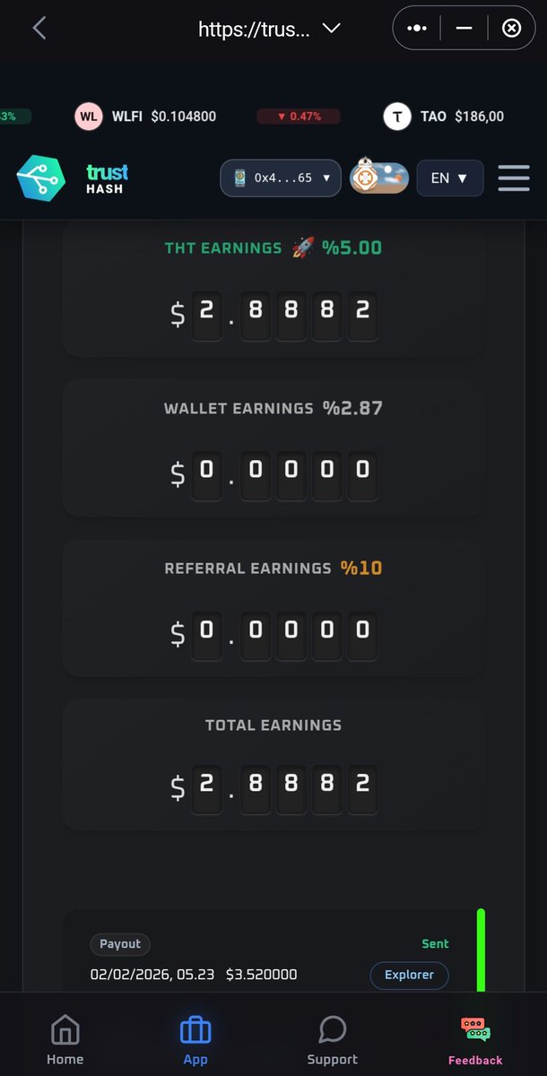 realAMLee's tweet photo. Not a financial tips, but it's really² big one benefits for us.
Hi @TrustHashio , thanks for benefits.
- https://t.co/X3zJudkm7S
- Buy $THT ($1 minimum) Il'l suggest around $10
- Start Mining
- There you can Stop Mining and Withdraw your earning anytime ($1 minimum) 
Your $THT will be safe max , no reduce , not send.
Will stay in your wallet
Let your $THT work for your portfolio while waiting $THT Pumping to $1/THT

Don't forget to follow & participate in Weekly airdrop at @TrustHashio