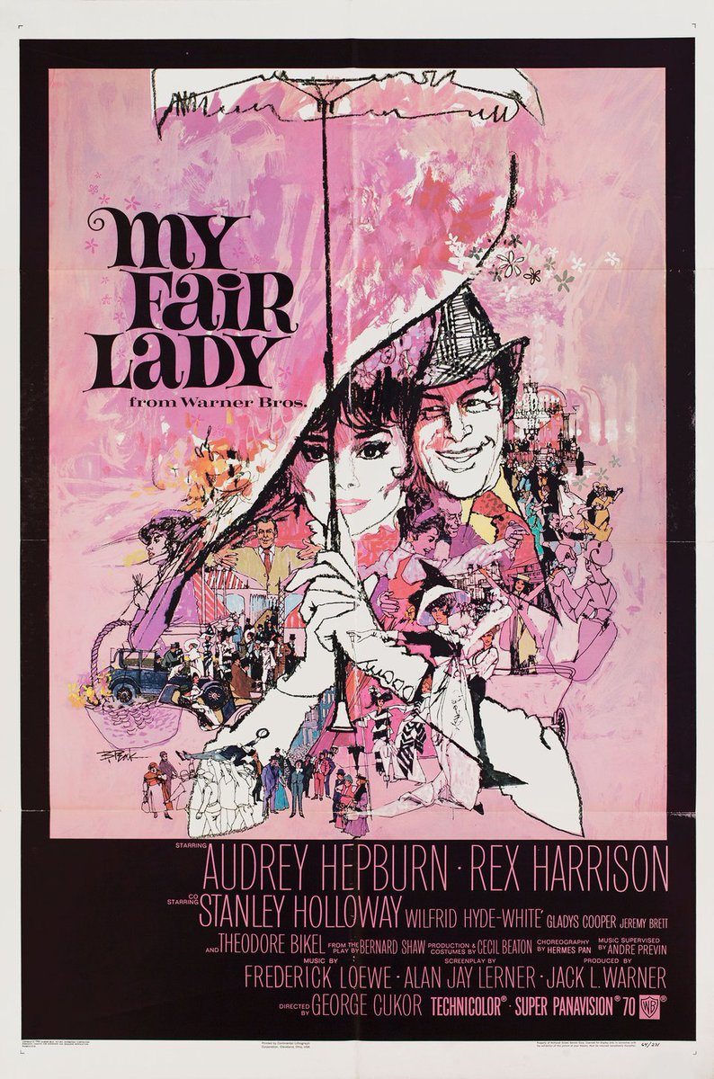 TCMComingUp's tweet photo. #ComingUpOnTCM
MY FAIR LADY (1964) Audrey Hepburn, Rex Harrison, Stanley Holloway
Dir.: George Cukor 5:00 PM PT
A pompous phonetics professor bets he can teach a flower girl to pass as an upper-class lady.
2h 50m | Musical | TV-G
#TCM #TCMParty #AlanJayLerner #FrederickLoewe https://t.co/sfxEUo4wUA