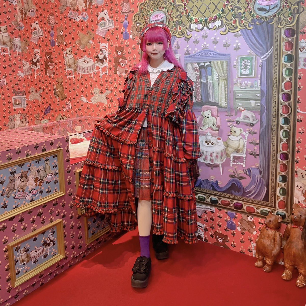 ❣️OPEN❣️ ❤️リボンドッキングスーツワンピース(RED) ¥49,500-in