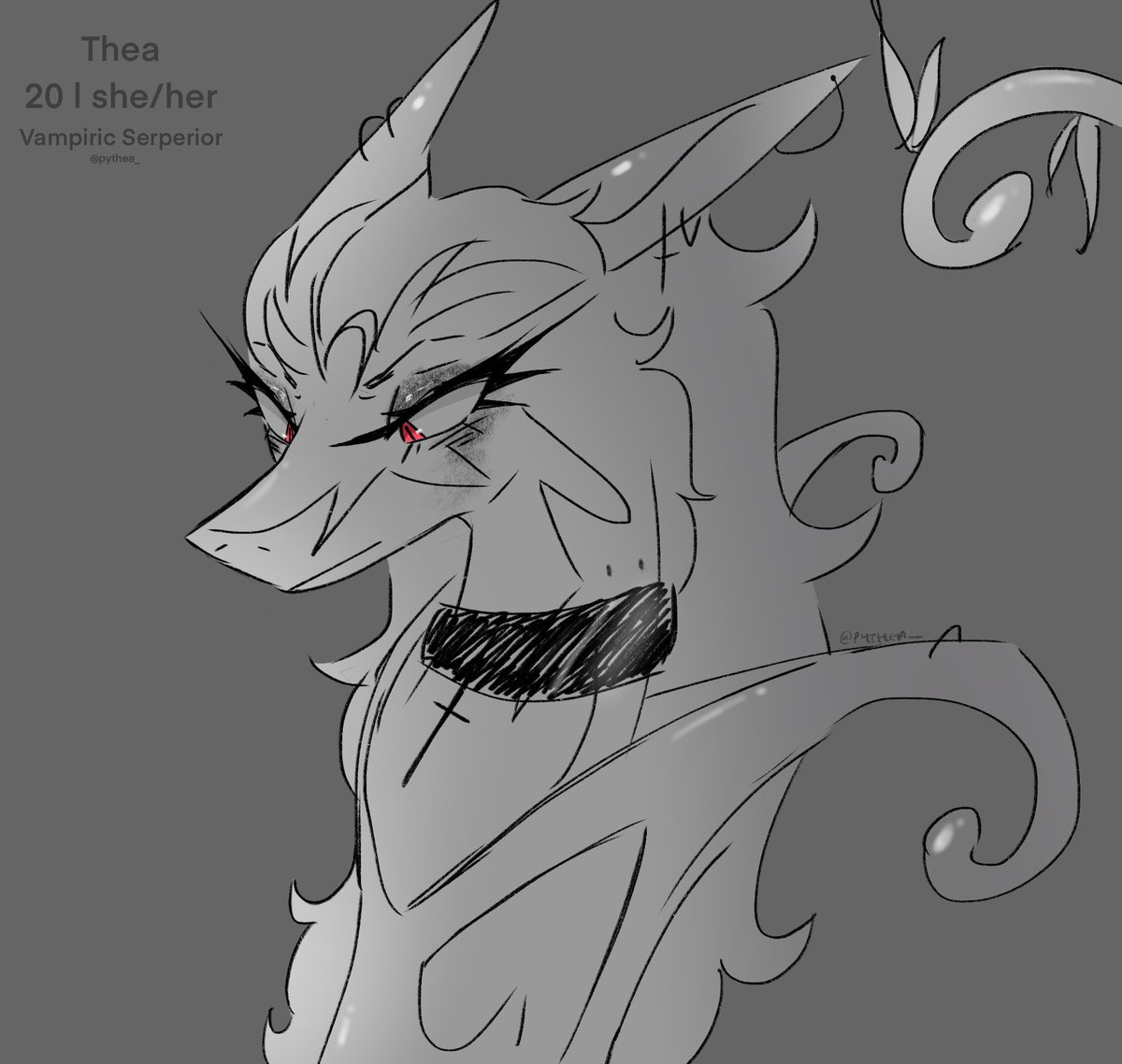 Pythea_'s tweet image. Decided to keep playing around with a re-design concept and yeah no, I defo dig the hairstyle. It's giving even more vampire goth serperior and I feel like this is just right for me honestly

Carrying the goth serperior on my back all the way baby 🦇she bites

#serperior #pokemon