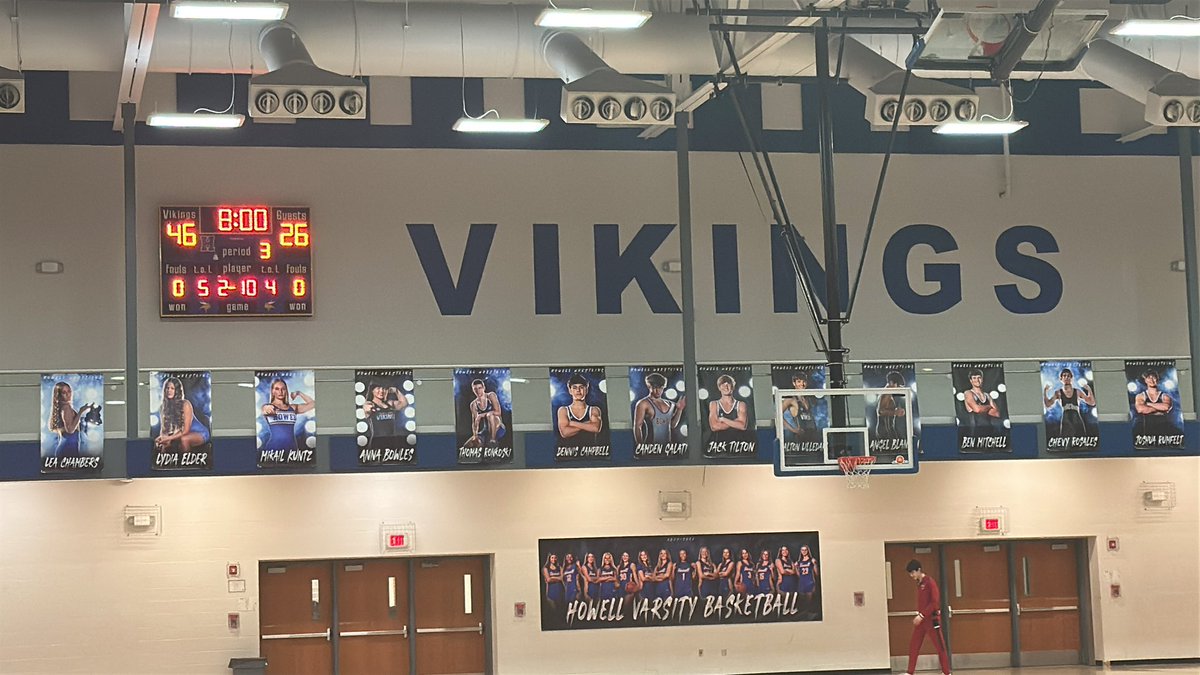 At the end of the 3rd period, Varsity Boys BB lead Liberty, 46-26. <a href="/FHVikings/">Howell Vikings</a>