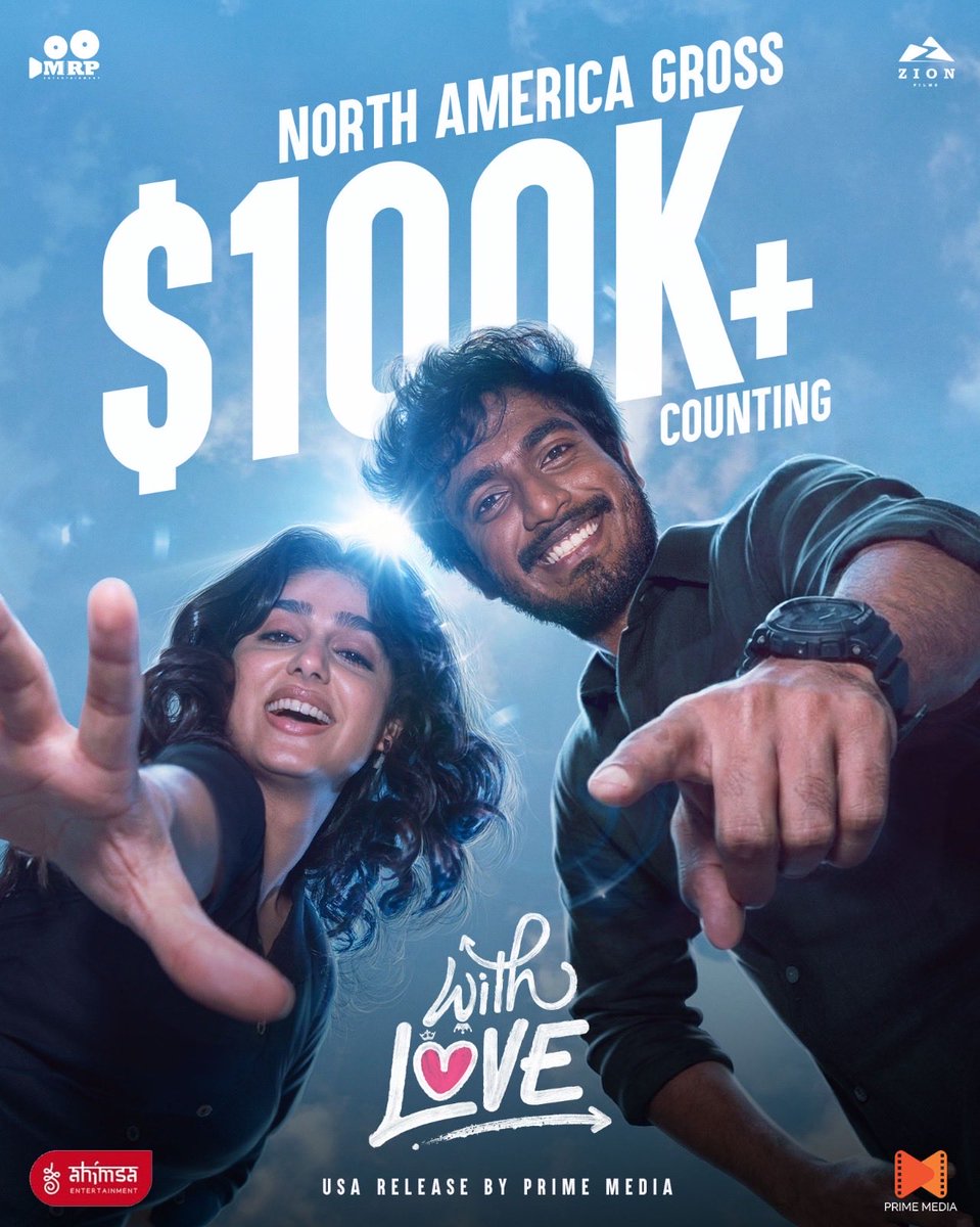 PrimeMediaUS's tweet photo. #WithLove crossed $100K in North America

In 5 locs, movie continue to draw more audience than new films

Playing in @CineLoungeusa @CineLoungeNiles @regal #Hadley #Medlock #NorthBrunswick 

Enjoy the movie on #ValentinesDay https://t.co/Aj5ceY0xux