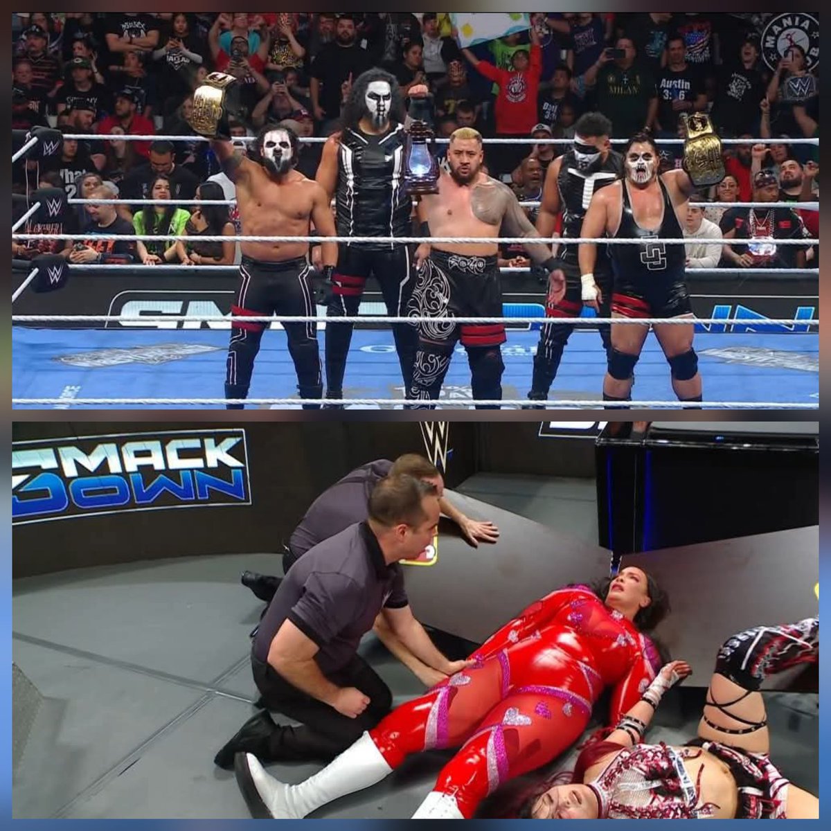 My Family Tree beat Carmelo Hayes, Ilja Dragunov, Shinsuke Nakamura, Matt Cardona, &amp; Apollo Crews in a 10 Man Tag Team Match

Rhea Ripley &amp; Iyo Sky vs Nia Jax &amp; Lash Legend for the WWE Women's Tag Team Titles ends in a No Contest