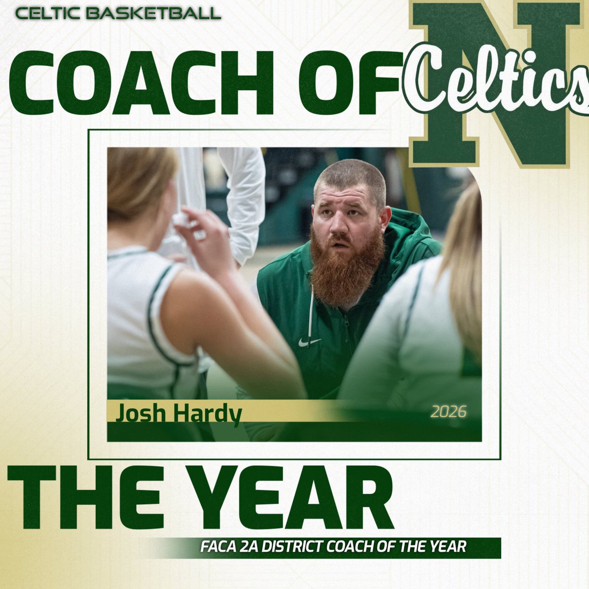 Sjnceltics1's tweet photo. Congrats to Josh Hardy for being voted the FACA 2A District Coach of the Year! https://t.co/v3SVhxCX9A
