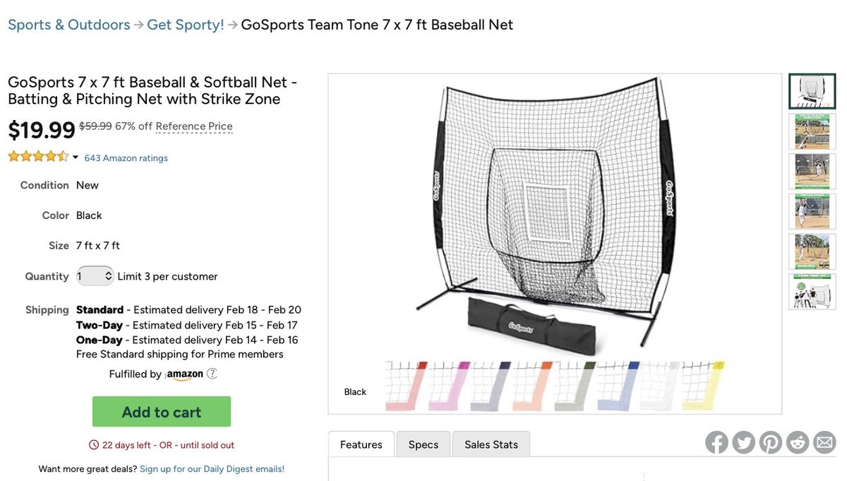 LordOfDiscounts's tweet photo. GoSports 7 x 7 ft Baseball &amp; Softball Net - Batting &amp; Pitching Net with Strike Zone now $19.99 via Woot!

⬇️ 67% Price Drop

🔗 - https://t.co/DQYwgJIhP8

#LRDeal | #AD https://t.co/MFuzLrO6YA