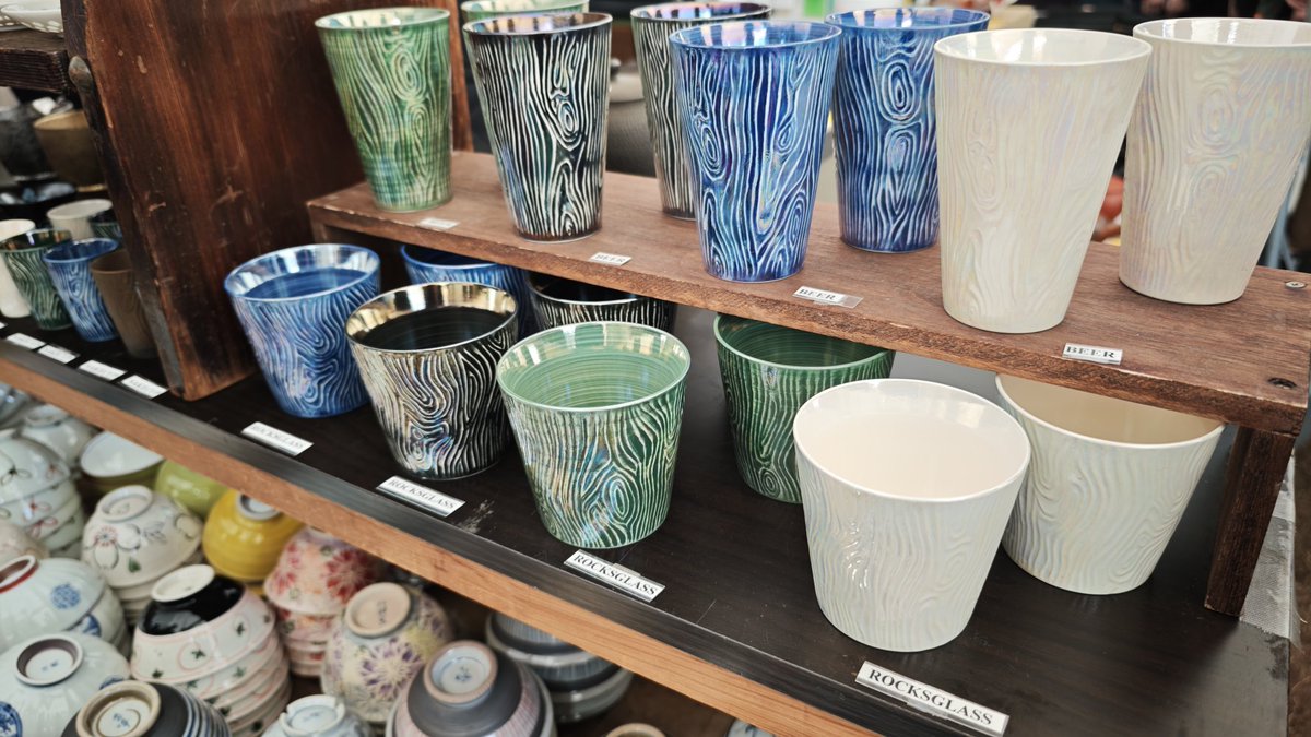 喜鶴製陶さんの木目調ラスター彩ロックカップを買いましたよ ラスター