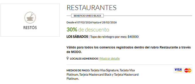 ahorrotwit's tweet photo. Sábados: 30% en #Resto con tarjetas #Platinum #Black @VisaArgentina @MastercardArg del @Banco_Comafi 🍲🍣
Tope devolución $40.000/mes 🤑
¡Comé como rey pagando menos! ¿Ya lo probaste? 🔥 #BancoComafi https://t.co/vpebX12Fyf