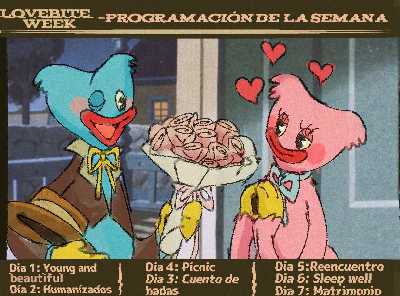 dudd_ie's tweet image. #PoppyPlaytime #huggywuggy #kissymissy #kissyxhuggy #lovebiteweek Mañana es San Valentín y tomando en cuenta que probablemente está semana salga el final de poppyplaytime se me ocurrió ponerme este pequeño reto basándome en las ideas de mis amigas dentro del fandom,las quiero 😘