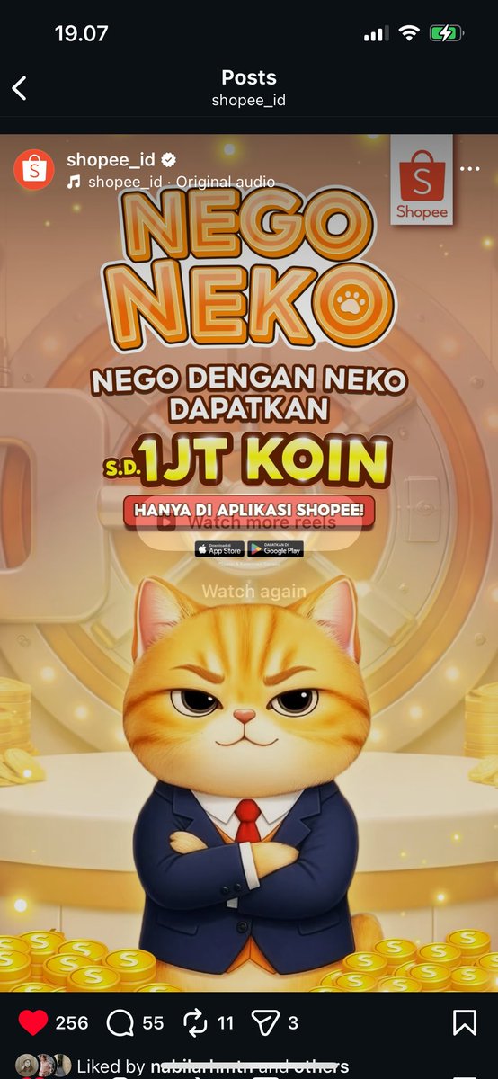 boslilik's tweet photo. Ini mah cuma ngobrol doang bisa dapet koin dari Shopee, games Nego Neko asik dan seru #ShopeeNegoNeko https://t.co/pNgc0uoY8n