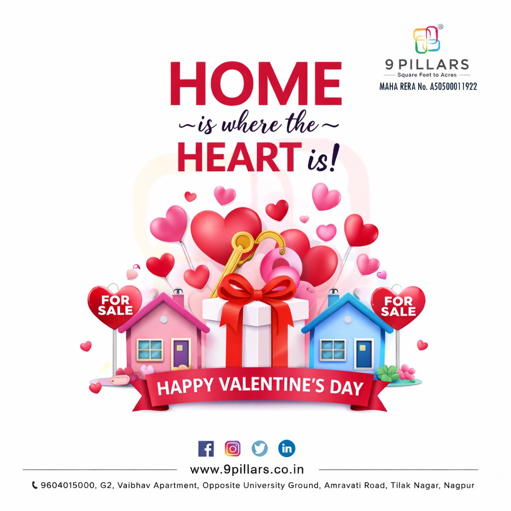 9PILLARS's tweet photo. Love deserves the perfect setting… and so does your life. ❤️

This Valentine’s Day, elevate your lifestyle with a home that reflects your success, comfort, and dreams.
At 9PILLARS, we curate spaces where elegance meets emotions. 
#9PILLARS
#RealEstateExperts
#NagpurRealEstate https://t.co/FVEhxe8LtD