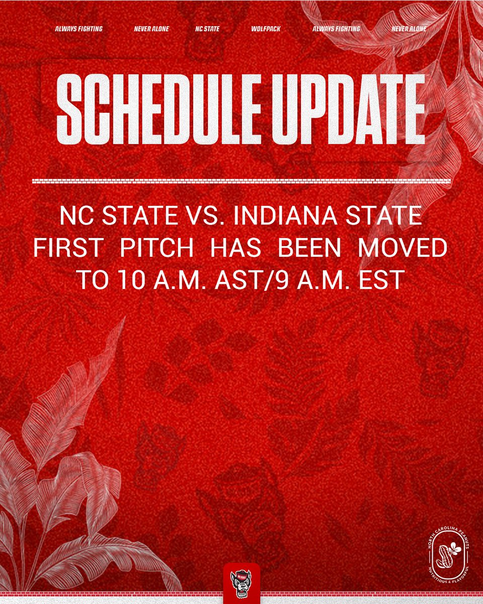 NCStateBaseball's tweet image. Rise and shine with the #Pack9
