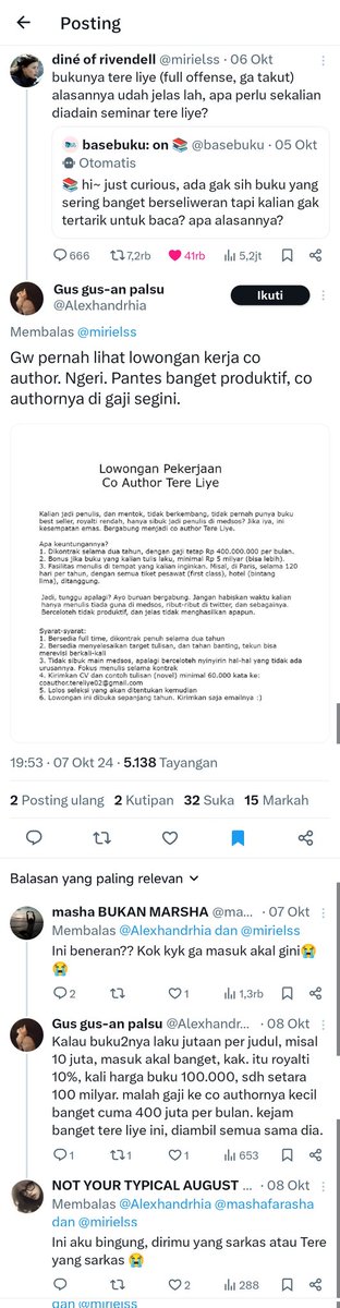 ryyanville's tweet photo. Ok, jokes aside, I LITERALLY found akunnya X-nya Tere Liye but I can't prove it yet. Klo kalian prnh baca buku2/caption2nya TL di sosmed, klian psti ga asing sm gaya tulisan &amp; ideologinya. Akun ini jg obsess balesin twt2 diskursus soal TL. Gongnya lg dia ngefollow akun2 'rated'💀 https://t.co/XTQMWyTSmJ