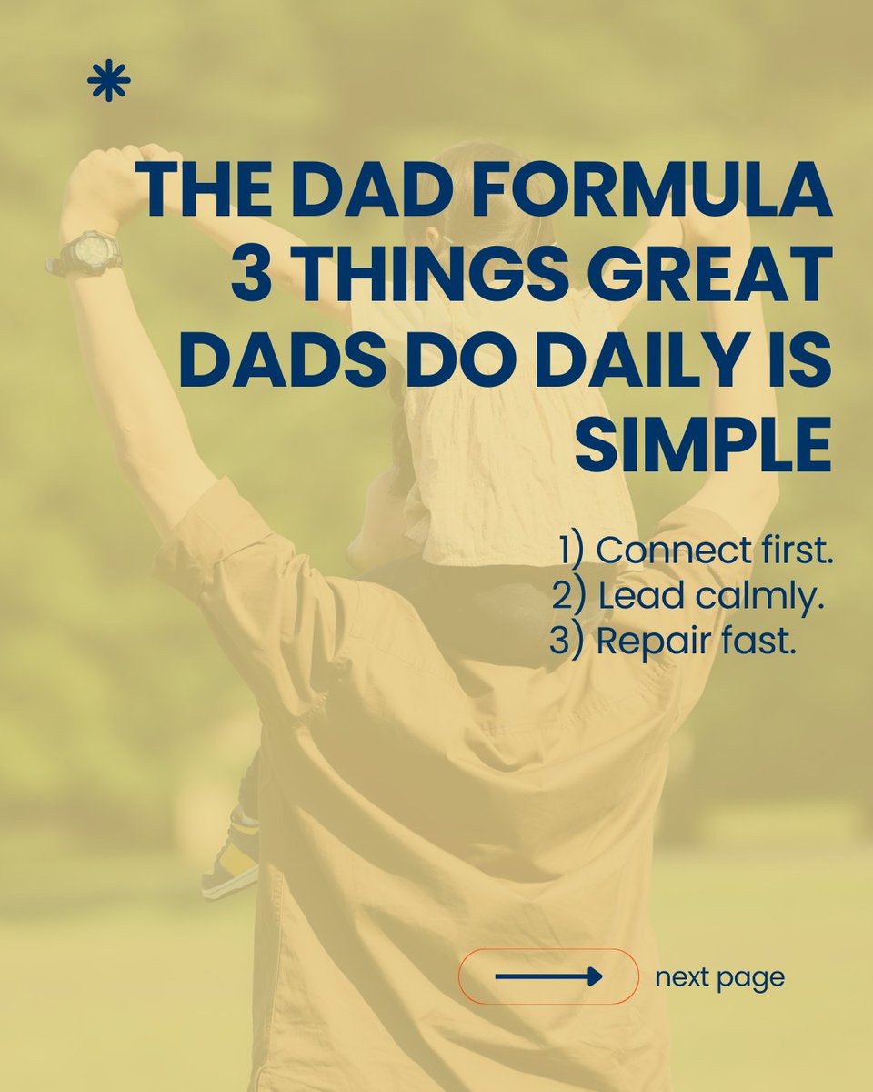 FatherFFormula's tweet image. Your kids don’t need more stuff.
 They need your presence. 🧠❤️
A few minutes a day.
 Calm leadership.
 Fast repair when you miss it.

That’s how confidence, trust, and safety are built.
 Start simple. Stay consistent. 👣
Save this, Dad.
#PresentDad #FatherFigureFormula #DadLife