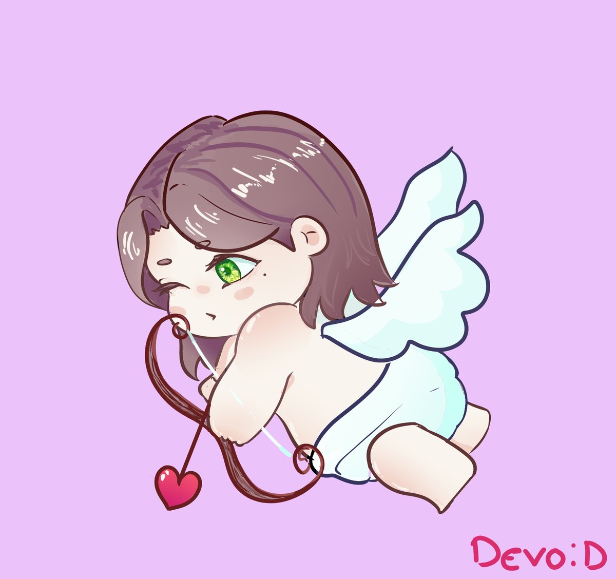 DevoFake54152's tweet photo. Dibujo del  mes, si nadie me va a dar un Mau cupido yo hago un Mau cupido 🗣️. Tengo planeado otro ojalá terminarlo, viva el amor y la amistad... y el dinero jiji 
.
.
#MauriArte https://t.co/NtSi6Iojuv