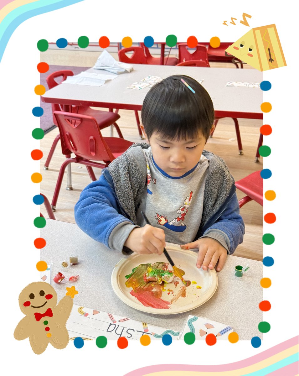 YangFanAcademy's tweet photo. Our students are extending the gingerbread fun, but this time with paintbrushes! Decorating these 3D figurines challenges their grip and coordination in a whole new way compared to flat paper. 

#YangFanPreschool #FineMotorSkills #ArtClass #PostHolidayFun #PreschoolActivities https://t.co/OdV3IjM10s