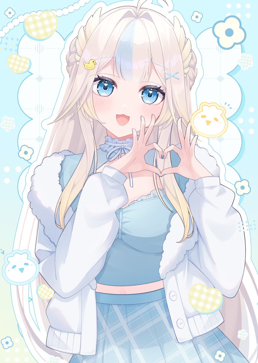 l_r_egi's tweet photo. Art Raffle Prize Illustration! 🐣🩵🤍

Thank you so much for your patience!!
The outfit and hairstyle were all so cute — I had a lot of fun drawing them!!
I hope you like it!
#ENVtuber https://t.co/FOQ781fisT