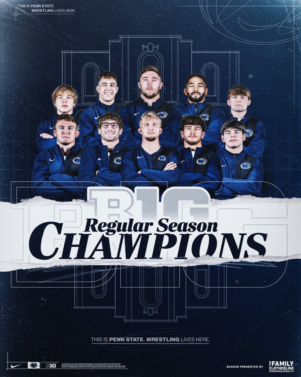 Penn State Claims the 2026 Big Ten Regular Season Championship!
The Nittany Lions win their sixth straight and 12th overall (all since Coach Cael's arrival!)
#PSUwr