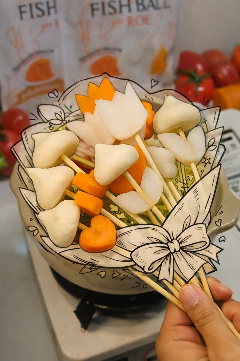 Taraba_Daraya's tweet photo. นาเบะช่อดอกไม้ให้คุณแฟน 
"Happy Valentine's Day" ต้องจัด 
ลูกชิ้นปลาไส้ไข่ปลา ดารายะ  
https://t.co/g11HNptRTY

#อร่อยบอกต่อ #อร่อยไปแดก #HappyValentinesDay2026 https://t.co/h5z3Iwcy8d