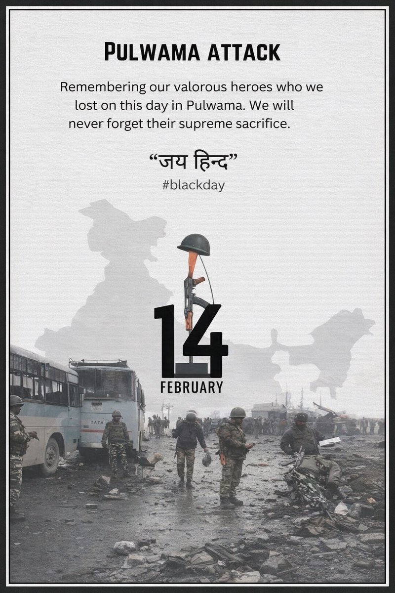 पुलवामा के अमर शहीदों को कोटि-कोटि नमन। 🇮🇳

माँ भारती की रक्षा में शहीद हुए वीर जवानों का साहस,शौर्य और बलिदान हर भारतीय के रक्त में राष्ट्रभक्ति की ज्वाला बनकर सदैव जीवित रहेगा।

राष्ट्र आपके त्याग को कभी नहीं भूलेगा,तिरंगा सदैव आपके बलिदान का ऋणी रहेगा।

अमर शहीदों को विनम्र