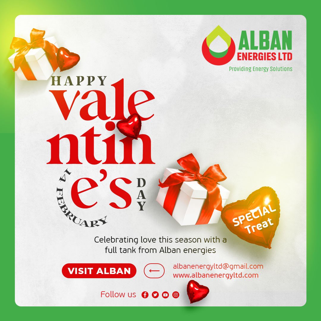 Celebrating love this season with a full tank from Alban energies ❤️🥰💃🏾

Happy Valentine’s to you all