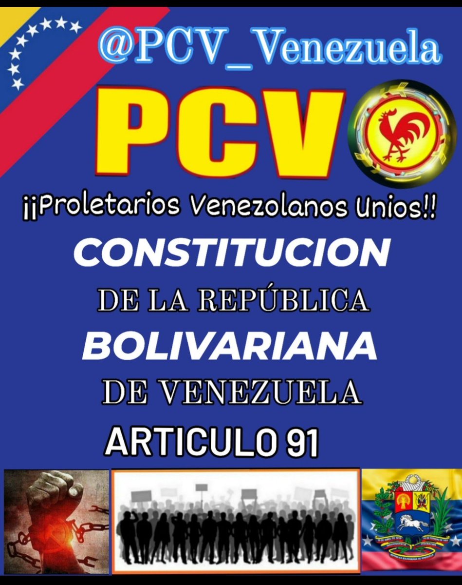 🗣 Glorioso <a href="/PCV_Venezuela/">Partido Comunista de Venezuela ☭</a> el referente histórico en la Lucha Proletaria de #Venezuela Alza voces de unidad al recate de la dignidad del Pueblo Trabajador sometido a la #NeoEsclavitudMundial En los momentos aciagos del País exigimos: #SalariosYPensionesJustas #BonoNoEsSalario ✊🏼