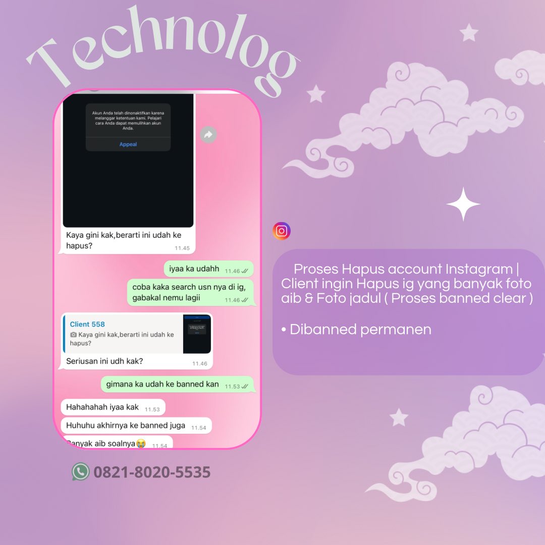 liseutte's tweet image. JASA PEMULIHAN AKUN \ UNSUS UNSUSPEND &amp;amp; HAPUS AKUN SOSMED

✅ LUPA PASWORD/KE HACK
✅ JASA SADAP WA/ LACAK LOKASI
✅ JASA HAPUS AKUN
✅ JASA HACK/PULIHKAN AKUN EMAIL,GMAIL,INSTAGRAM,TWITER, FB,TIKTOK,ALL SOSMED

fast respon, trusted
wa.me/+6282180205535