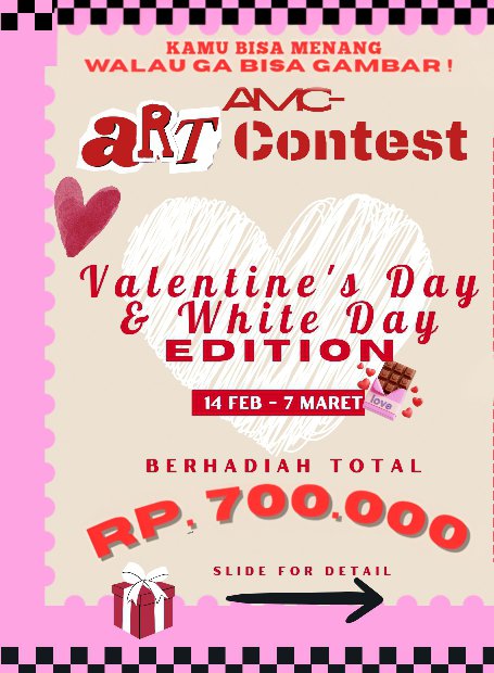 animemycouple's tweet photo. 𝘼𝙈𝘾 𝘼𝙍𝙏 𝘾𝙊𝙉𝙏𝙀𝙎𝙏 — 𝙫𝙖𝙡𝙚𝙣𝙩𝙞𝙣𝙚 &amp; 𝙬𝙝𝙞𝙩𝙚 𝙙𝙖𝙮 🖍️

𝘼𝙙𝙪 𝙨𝙠𝙞𝙡𝙡 𝙗𝙪𝙖𝙩 𝙅𝙐𝘼𝙍𝘼, 𝙖𝙙𝙪 𝙝𝙤𝙠𝙞 𝙪𝙣𝙩𝙪𝙠 𝙎𝙀𝙈𝙐𝘼 ! 
𝙒𝙖𝙡𝙖𝙪 𝙠𝙖𝙡𝙖𝙝 𝙠𝙖𝙢𝙪 𝙩𝙚𝙩𝙖𝙥 𝙗𝙚𝙧𝙠𝙚𝙨𝙚𝙢𝙥𝙖𝙩𝙖𝙣 𝙥𝙪𝙡𝙖𝙣𝙜 𝙗𝙖𝙬𝙖 𝙃𝘼𝘿𝙄𝘼𝙃 🎁

Sponsor:@kinokoyu_ https://t.co/ibWE1yVNsf