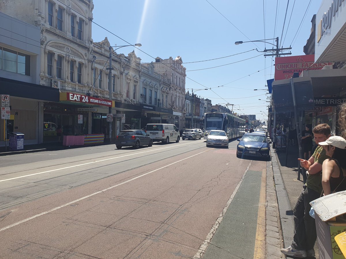 Not waiting 3 minutes for a tram to get past someone trying to get into a car park on Sydeny Road.

The car parking must go.