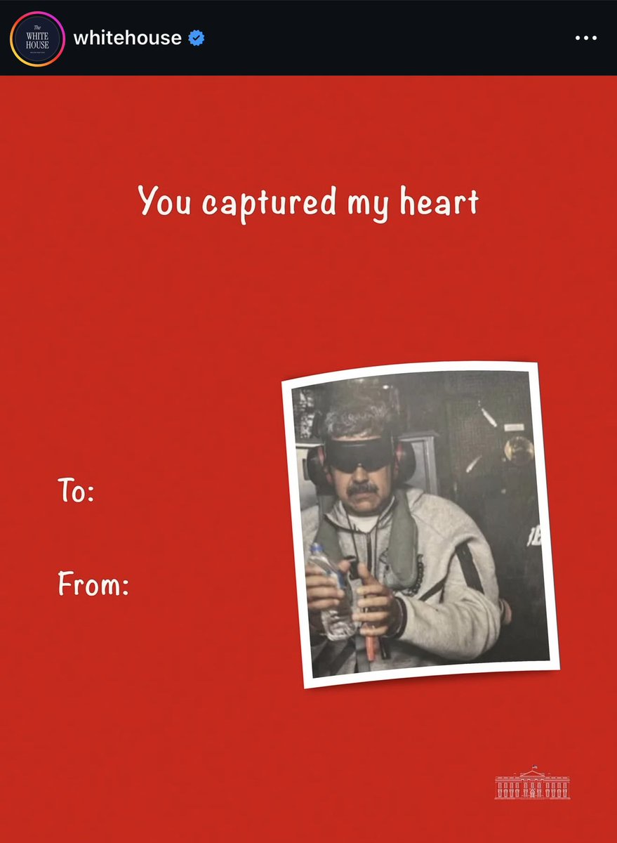 Feliz San Valentín nos desea la Casa Blanca.