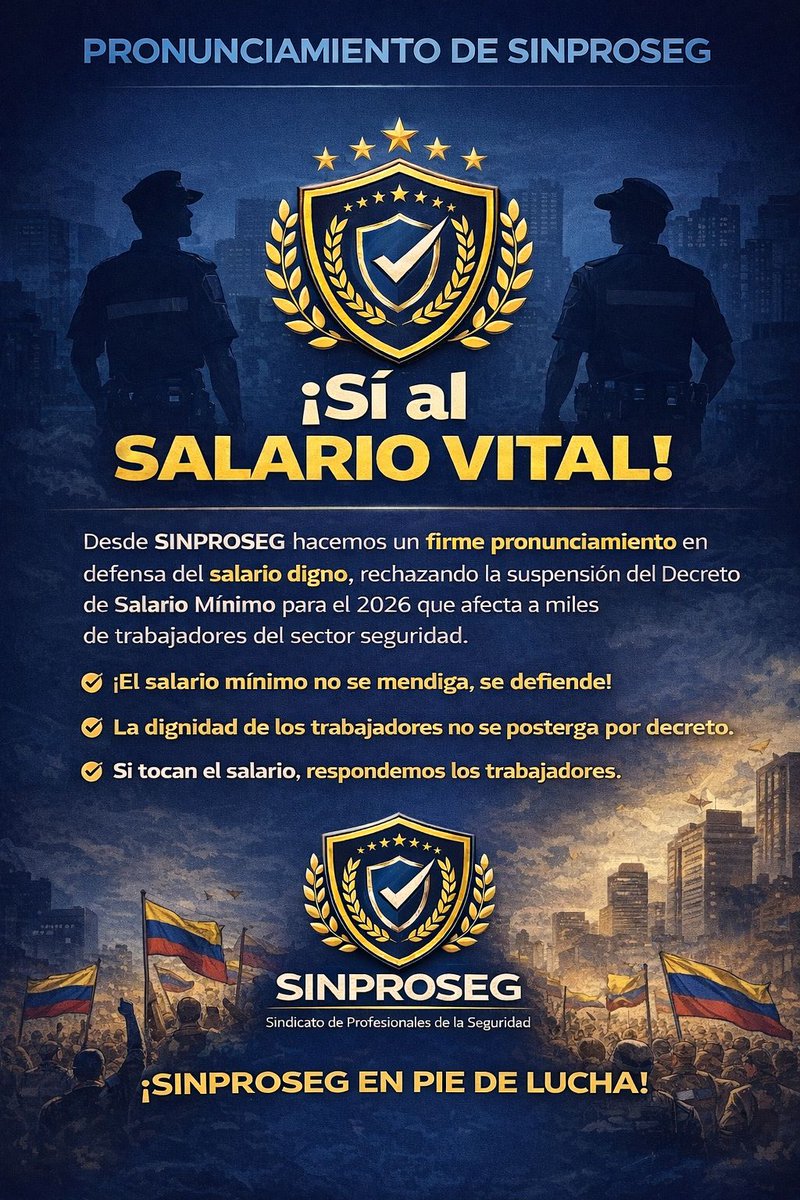 SINPROSEG defiende en pie de lucha el salario vital, se respeta más no se mendiga .