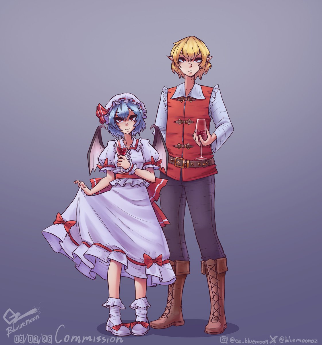 Commission for <a href="/GreatBirdMegumu/">Iizunamaru Megumu</a>

Remilia and her Father ✨️

#RemiliaScarlet #レミリア・スカーレット #東方Project #commissionsopen #Commission #東方 #touhou #touhouproject