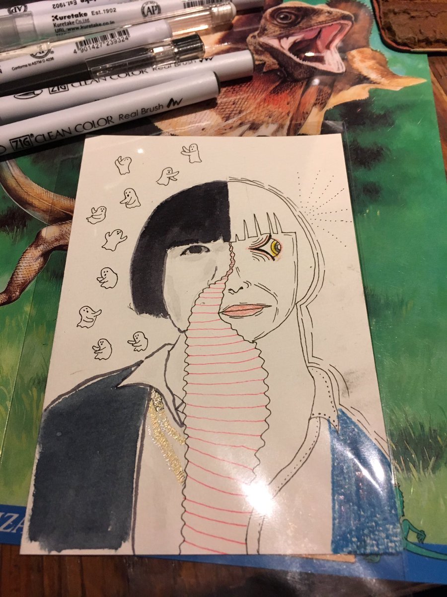 michiothomas's tweet photo. 来週の2月22日は、金城市場で、なぐぁさんとの似顔絵ユニットの阿修羅男爵似顔絵やります！
左利きのなぐぁさんは左半分を描いて、
右利きの僕が右半分を描きます！
人でも動物でも何でも！よろしくお願いします！ https://t.co/Zr5e9lW1ao