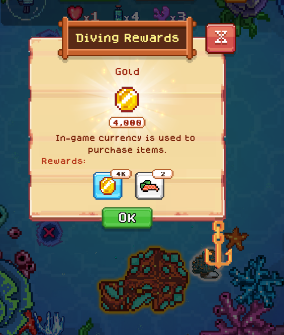 MoolyVlaps's tweet photo. Hey everyone, how's it going 😃? I hope you're all doing well. I've noticed that diving doesn't give much anymore; the rewards have been nerfed too much. I remember before, when I ran out of gold, I'd go diving to keep fishing.
@FishingFrenzyCo @Ronin_Network https://t.co/3BAEWJBkhi