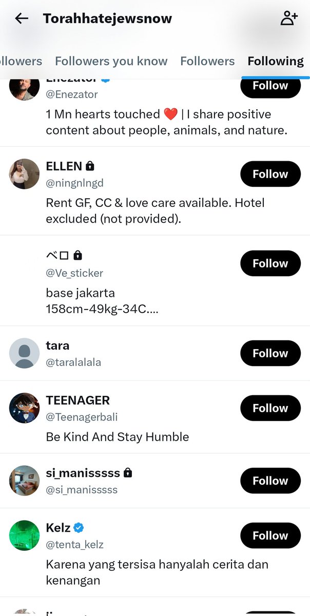 ryyanville's tweet photo. Following akunnya base menfess FWB dan akun cewek-cewek yang 'berjualan'. 😶 Kalo bener ini akunnya "dia", bukannya dia udh punya anak-istri, ya? https://t.co/Q2ZRg9jJlO