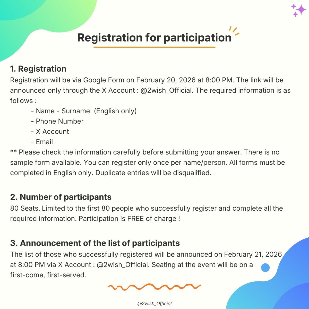 ประกาศรายละเอียดกิจกรรม 𝙃𝙊𝙏𝙋𝙊𝙏 𝘽𝙄𝙍𝙏𝙃𝘿𝘼𝙔 𝙋𝘼𝙍𝙏𝙔 !

เราอยู่ happy birthday คุณเขาทั้งสองคนด้วยกันมาหลายปี ปีนี้ก็อยากจะชวนไปแฮปไปอีส ๆ กันอีกสักรอบจะได้มั้ยคะ มาเจอกันนะคะ คิดถึงที่สุด 💙💚

#2wish #MeanPhiravich #PlanRathavit