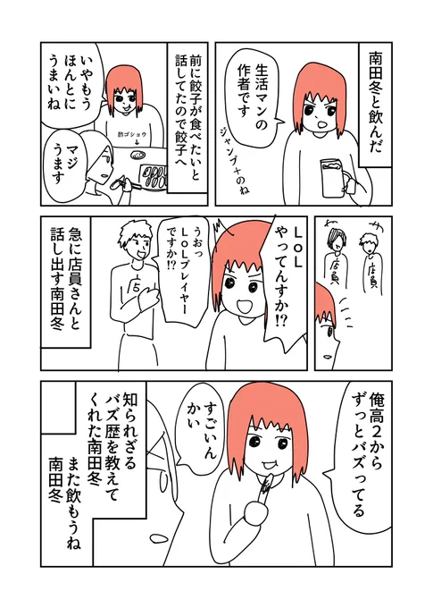 南田冬と飲んだ日記 