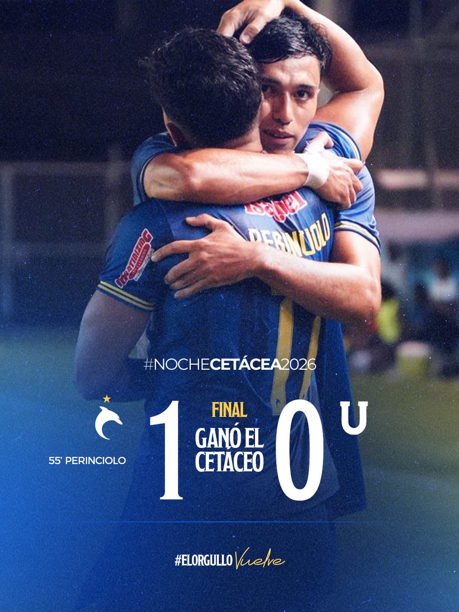 ⏰ 47’ ST ¡LOS CLÁSICOS SE GANAN!💛💙

Victoria en la #NocheCetácea2026 ante el rival de toda la vida, un triunfo que nos deja listos para el inicio de la LigaPro.🏆

#DelfínSC /1-0/ #LDUP 

<a href="/LDUPoficial/">LDU PORTOVIEJO</a> 
⚽️ Perinciolo

#ElOrgulloVuelve #MantaEsCetáceo