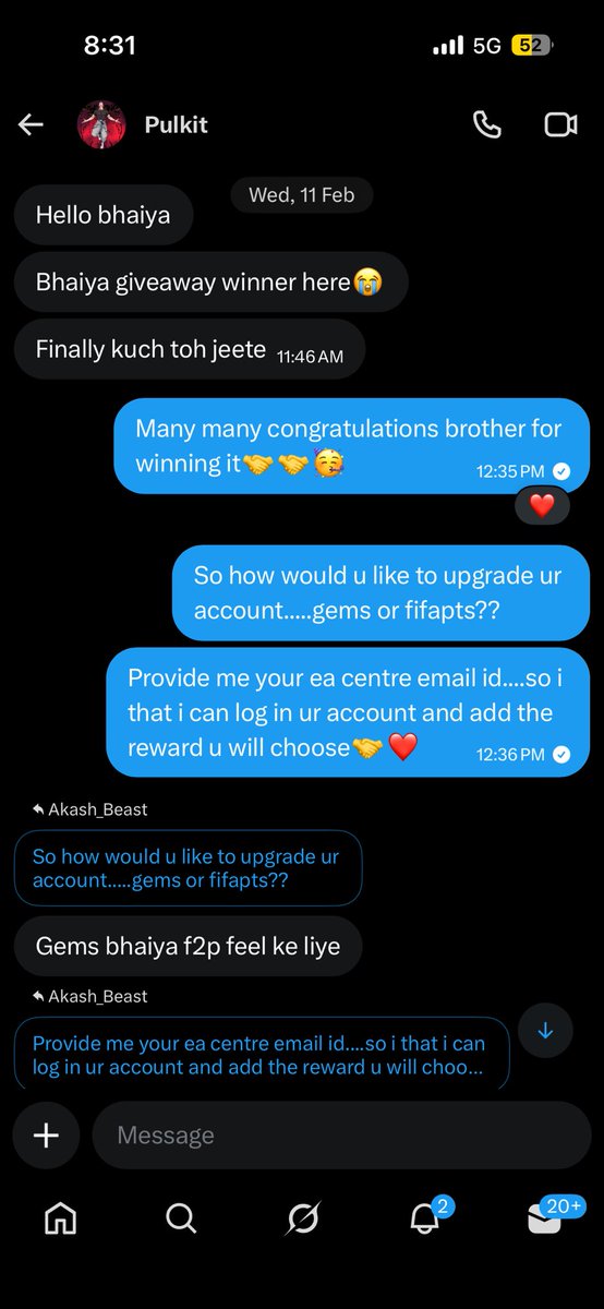 🚨 1 MILLIONS GEMS ACCOUNT UPGRADE🚨

youtu.be/6uyOOoc07DA?si…

✅WINNER OF ACCOUNT UPGRADE GIVEAWAY - <a href="/Pulkit_1621/">Pulkit</a> GOT HIS ACCOUNT AN AMAZING MAKEOVER🤩🤩⭐️⭐️

✅119 OVR TO 121 OVR WITH EVERY BEST POSSIBLE UTOTY AND ICON✅

❤️MAKE SURE TO TAKE PART IN GIVEAWAYS AS MUCH AS U CAN❤️