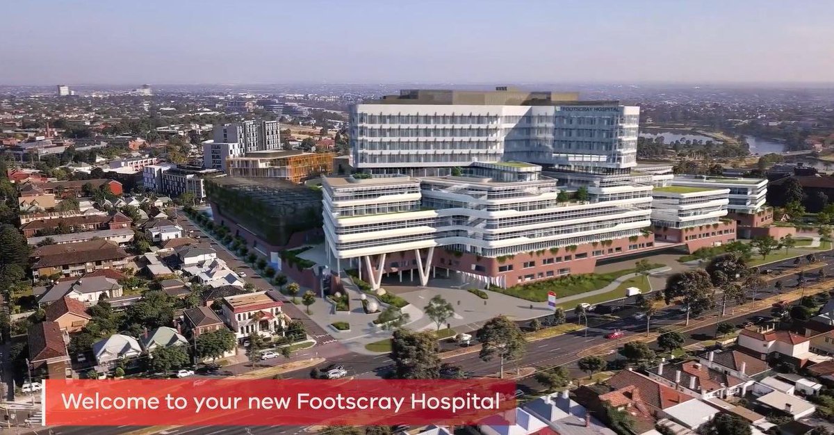 RogerSeheult's tweet photo. 🚨Congratulations to @western_health in Western Australia with the new Footscray Hospital!

When it opens this week the patients will have access to fresh air and natural light which evidence has shown is  best for a healing environment and early discharge!

The new hospital is designed to bring the outdoors to the bedside—ICU patients can be rolled outside while still connected to oxygen and monitors, so they can sit in natural light and breathe fresh air. A glass-enclosed “medical services panel” extends ICU care onto balconies and gardens, letting patients feel a real breeze on their face while surrounded by greenery. With plants lining the grounds and gardens and quiet, private rooms, the goal is a calmer, brighter healing environment where light and clean air are part of the care.

Video: https://t.co/jPnz4x13sd
Project site: https://t.co/dPXXXiq0Wc