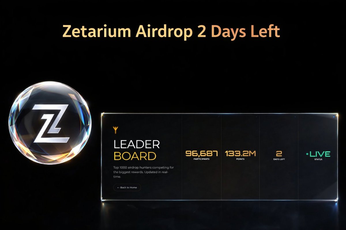 🚨 Zetarium Airdrop Update – Only 2 Days Left! 🪂

All official updates for the Zetarium Airdrop are now live!

✅ Make sure to connect and verify your wallet — rewards will be claimable through the verified wallet only.
✅ Discord Service Now Live Join Now 
✅ Only 2 days