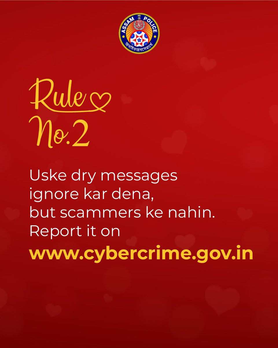assampolice's tweet photo. Four rules of falling in love(with safety) 😍❤️

#ValentinesDay https://t.co/fxTBUK7COf
